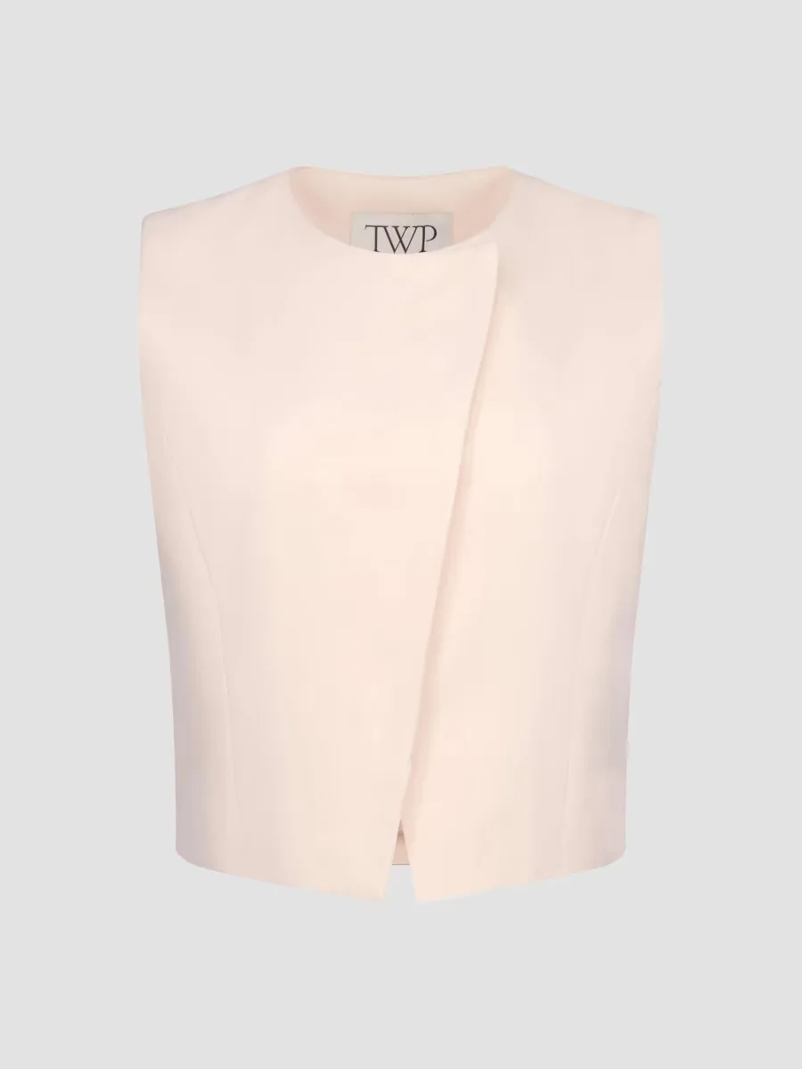 Highneck Hidden-Placket Vest by TWP