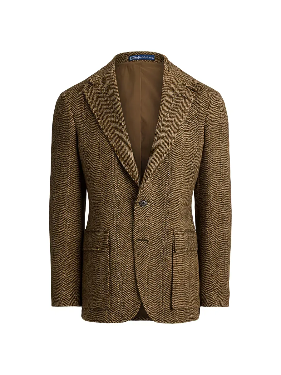 Herringbone Wool-Suede Blazer by Polo Ralph Lauren
