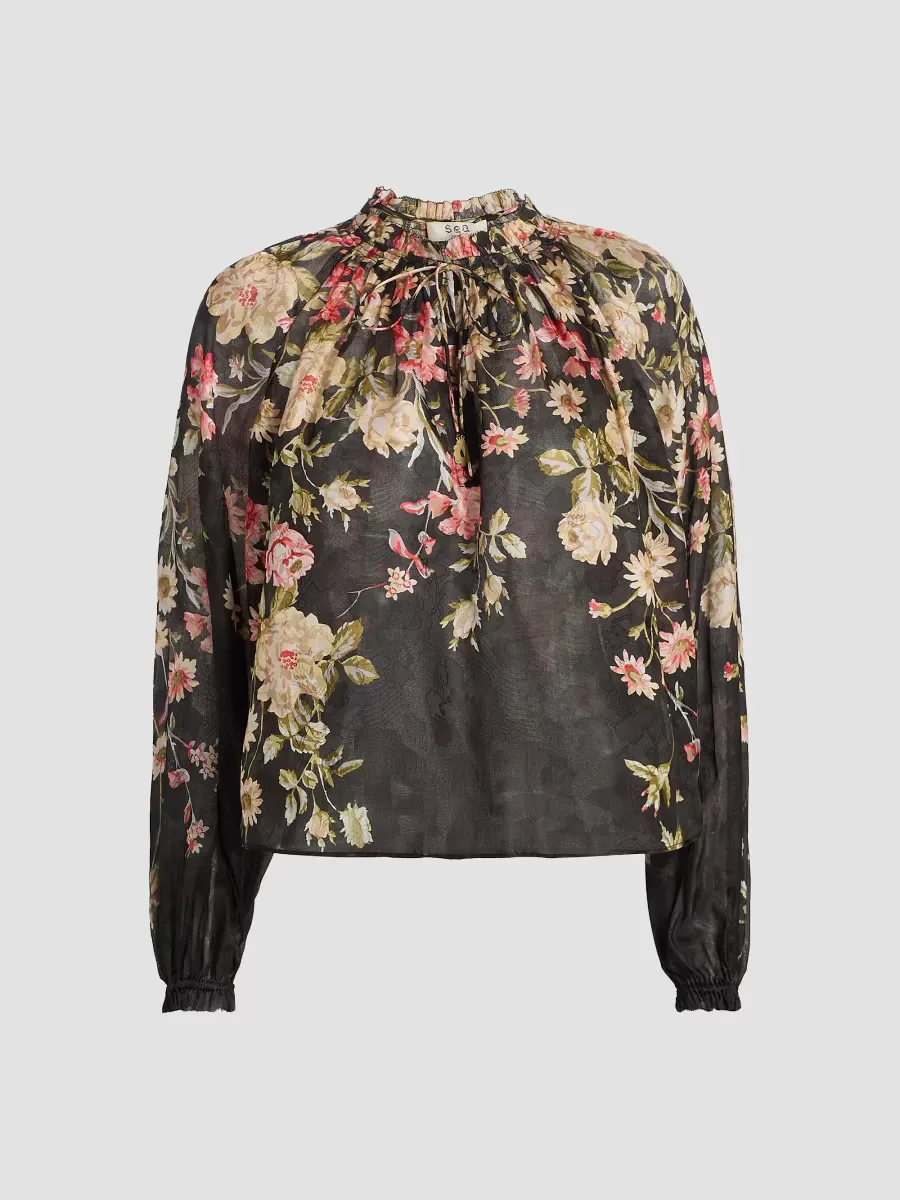 Jolie Floral-Print Top by Sea