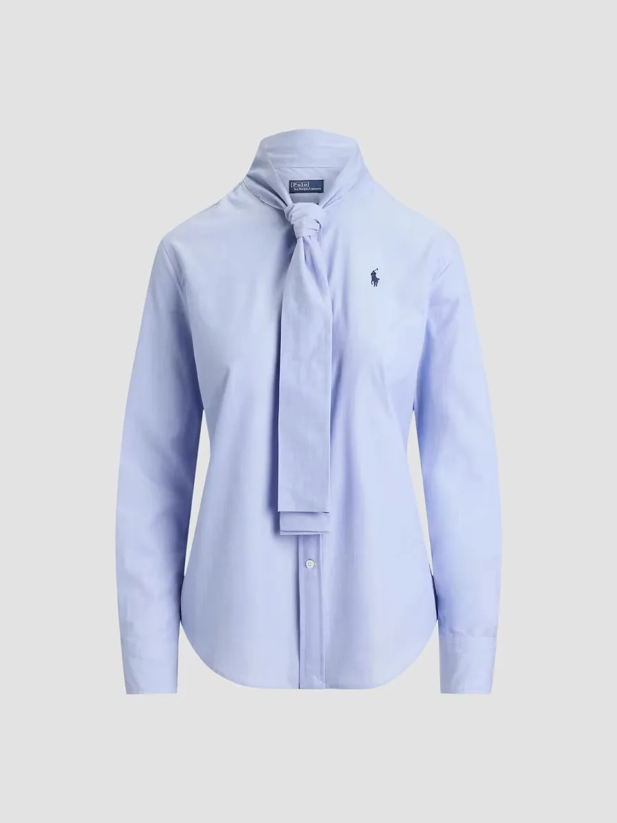 Poplin Tie-Neck Shirt by Polo Ralph Lauren