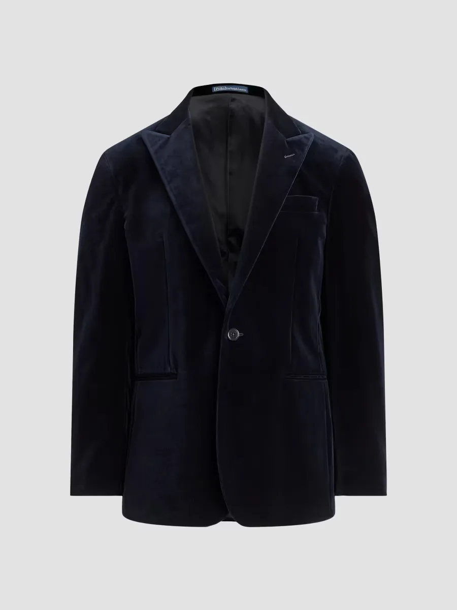 Velvet Double-Breasted Blazer