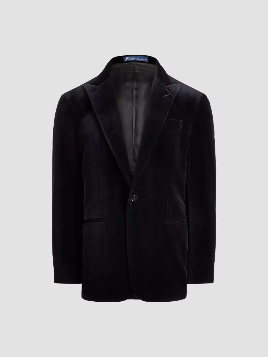 Velvet Double-Breasted Blazer
