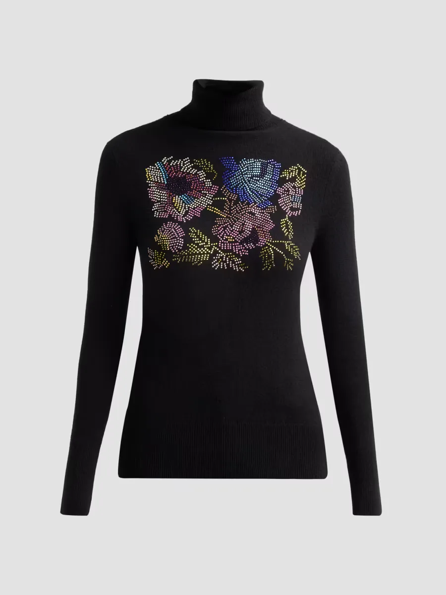 Mosaic Floral Slim Turtleneck by Libertine