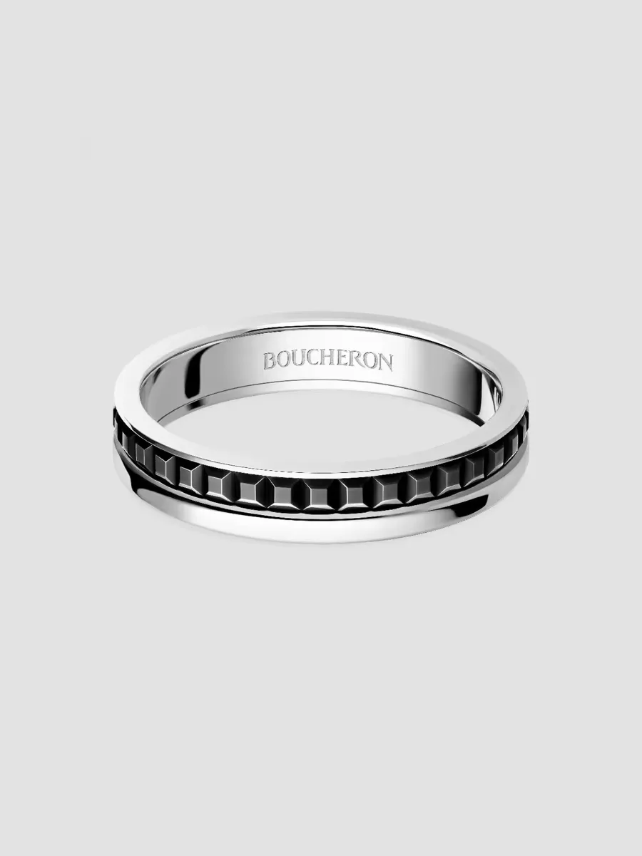 Quatre 18K White Gold & Black PVD Wedding Band by Boucheron