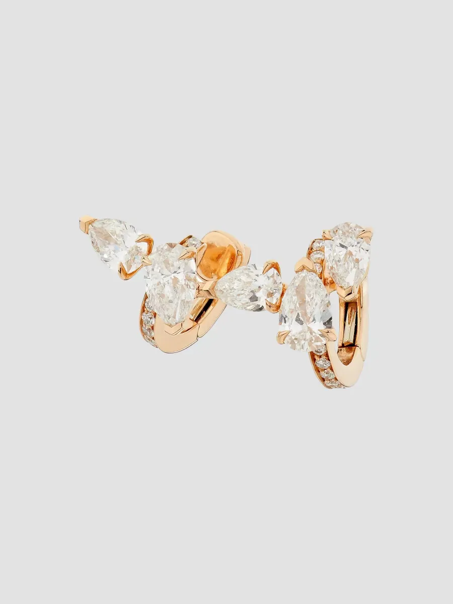 Serti Sur Vide 18K Rose Gold & 1.40 TCW Diamond Earring