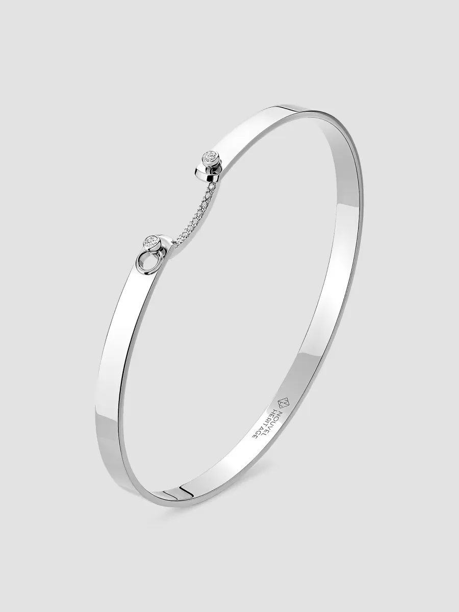 Mood Business Meeting 18K White Gold & 0.11 TCW Diamond Bangle by Nouvel Heritage