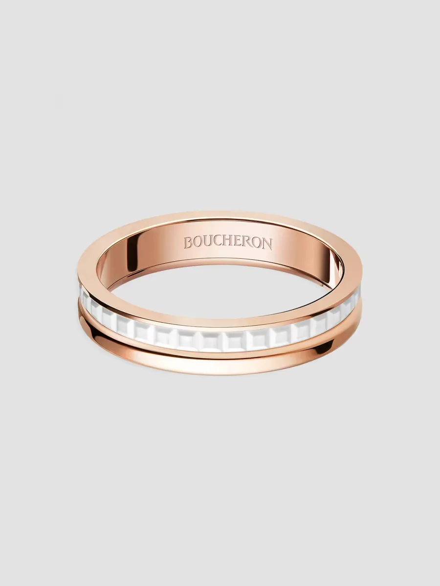 Quatre 18K Rose Gold & Hyceram Wedding Band by Boucheron