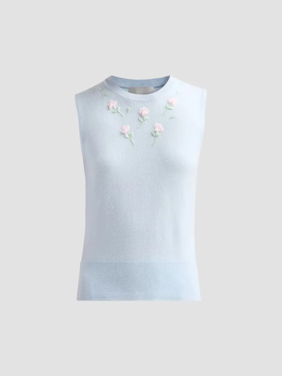 Dahlia Floral Wool-Blend Tank by AKNVAS