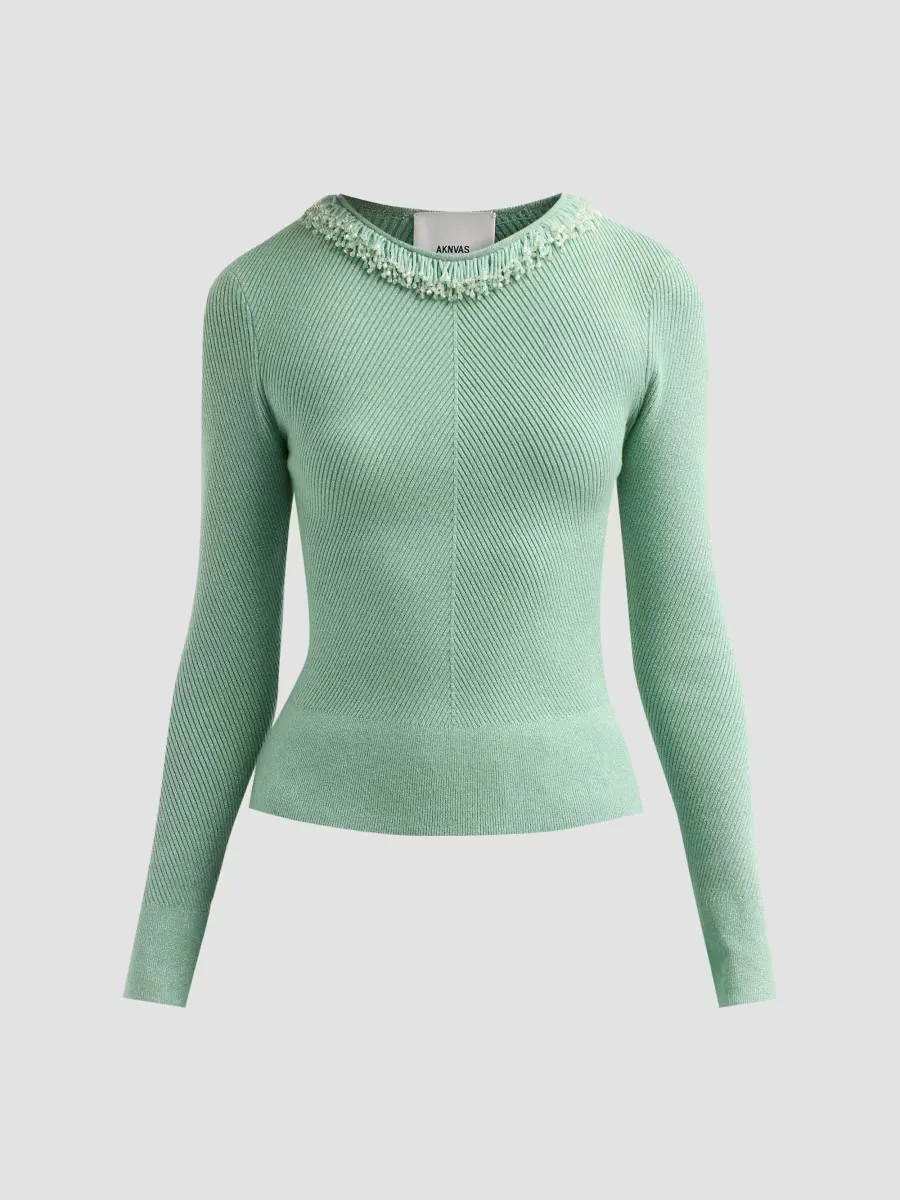 Helena Bead Embroidered Sweater by AKNVAS