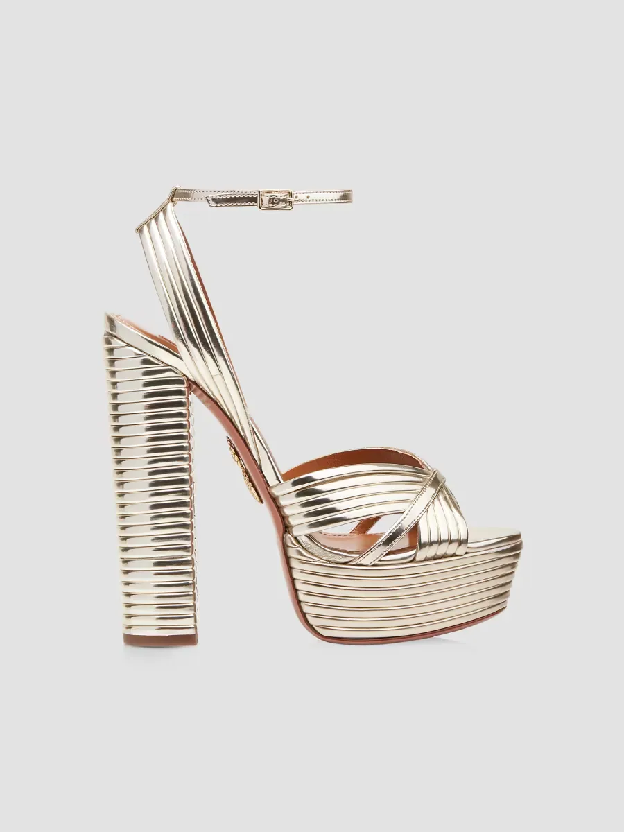 Sundance 140MM Faux Leather Platform Sandals by Aquazzura