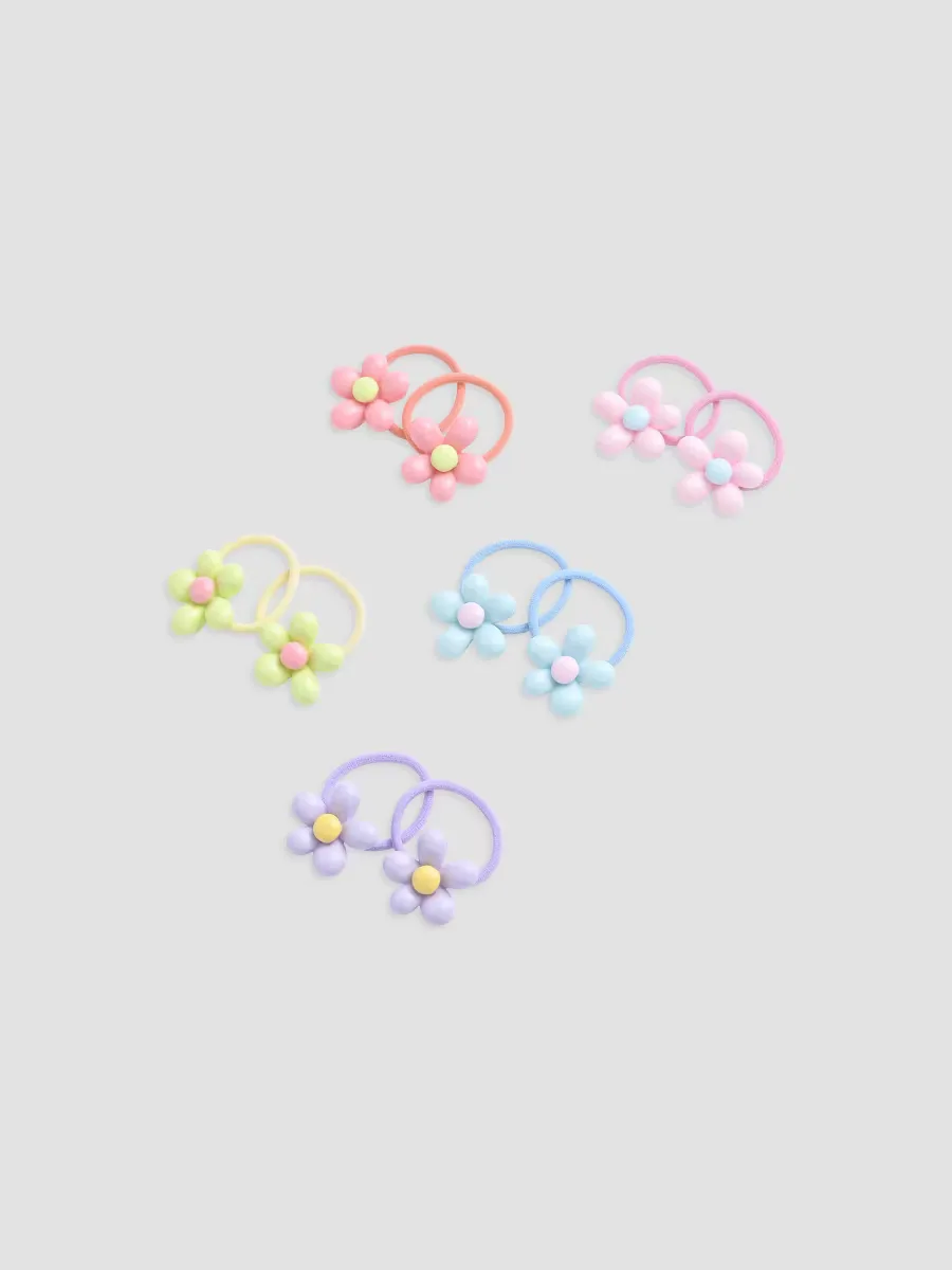 Flower Elastic Hair Tie Set by Mimi Tutu