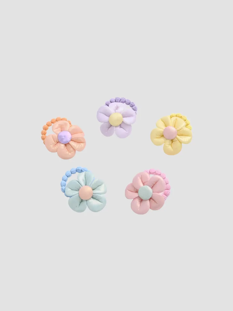 Plush Flower Hair Tie Set by Mimi Tutu