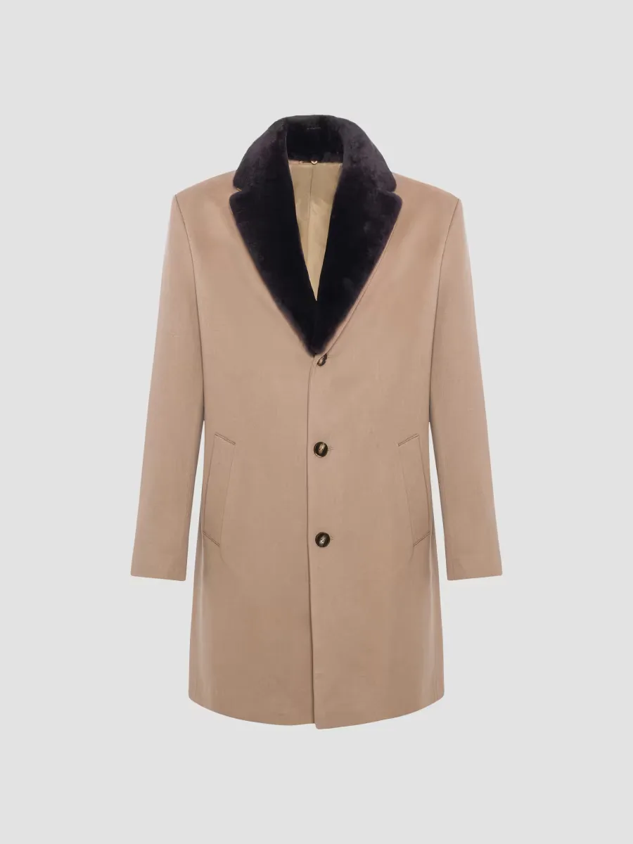 Cashmere Short Coat with Detachable Select Shearling Lamb Collar by Gorski