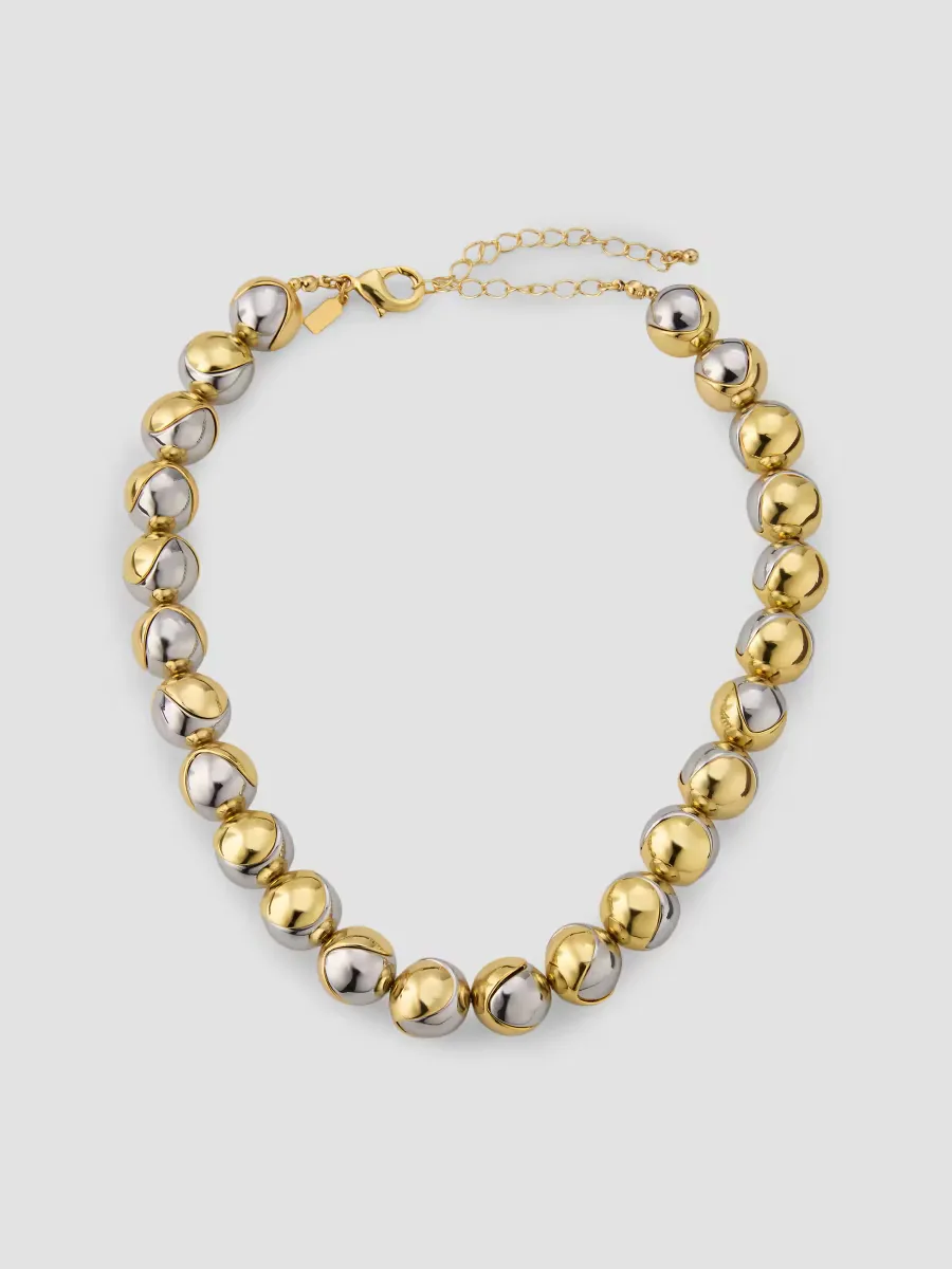 Two-Tone 18K Gold-Plated Ball Chain Necklace/20 by Kenneth Jay Lane