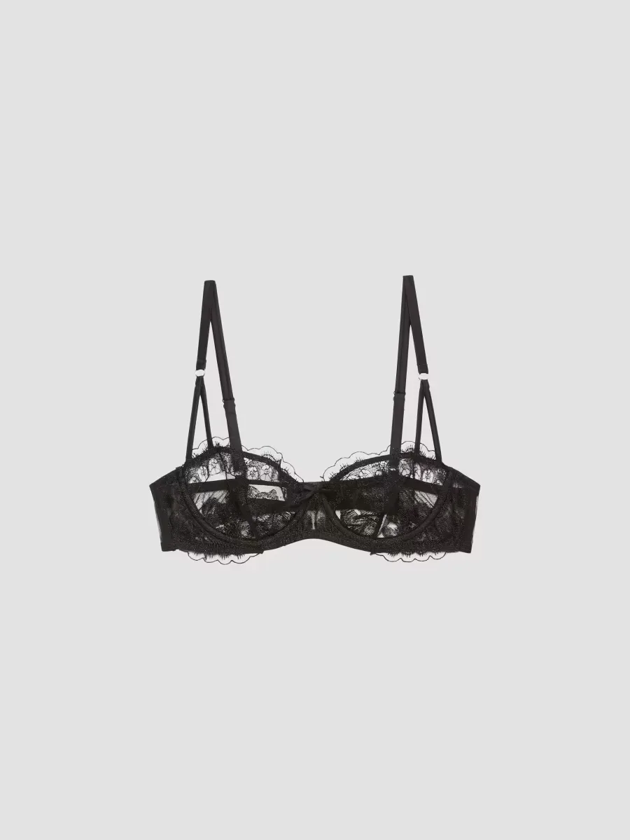 Mila Embroidered-Lace Balconette Bra by Fleur Du Mal