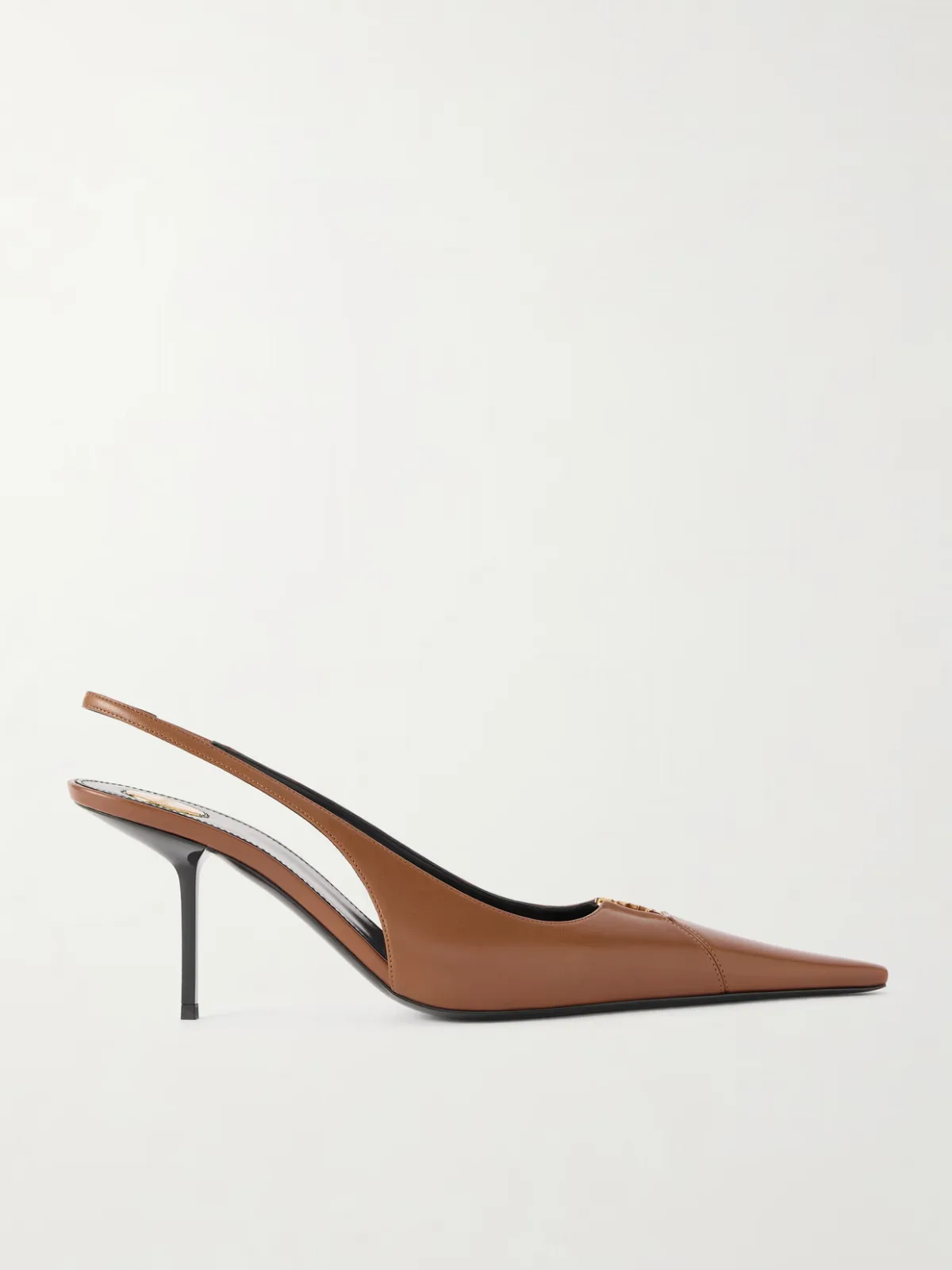 - Babylone Logo-embellished Leather Slingback Pumps -