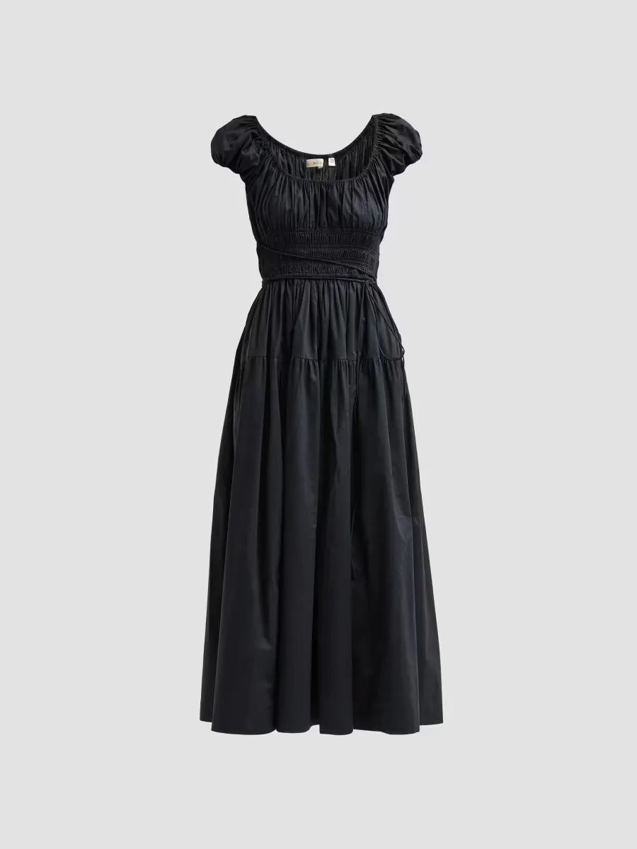 Quinelle Cotton Gathered Midi Dress