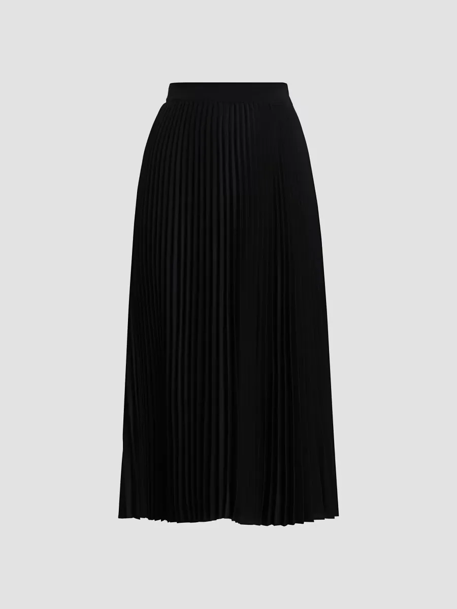 Essentials Elastic-Waist Pleated Skirt by Co