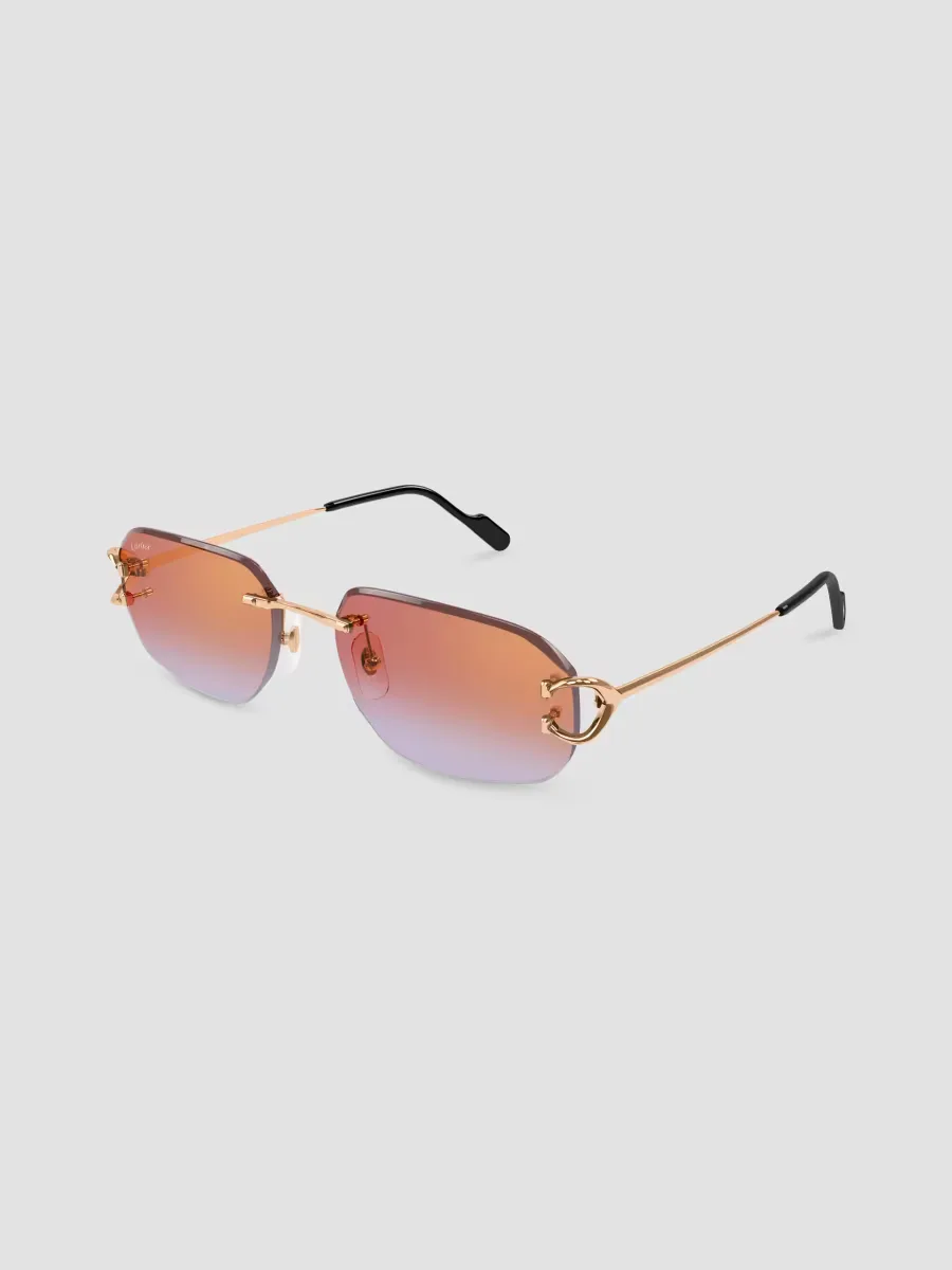 Motifs De Cartier 58MM Dcor C Classique Rose Gold-Plated Rectangular Sunglasses by Cartier's
