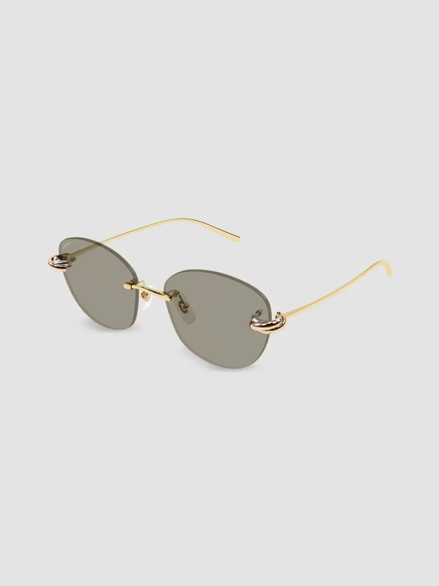 Trinity 57MM 24-Carat Rose Gold Metal Rimless Butterfly Sunglasses