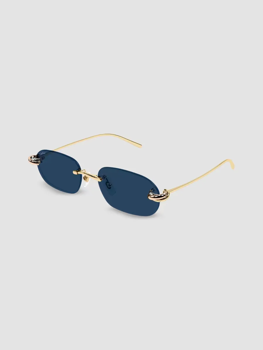 Trinity 24-Carat Rose Gold-Plated Rimless Rectangular Sunglasses by Cartier's