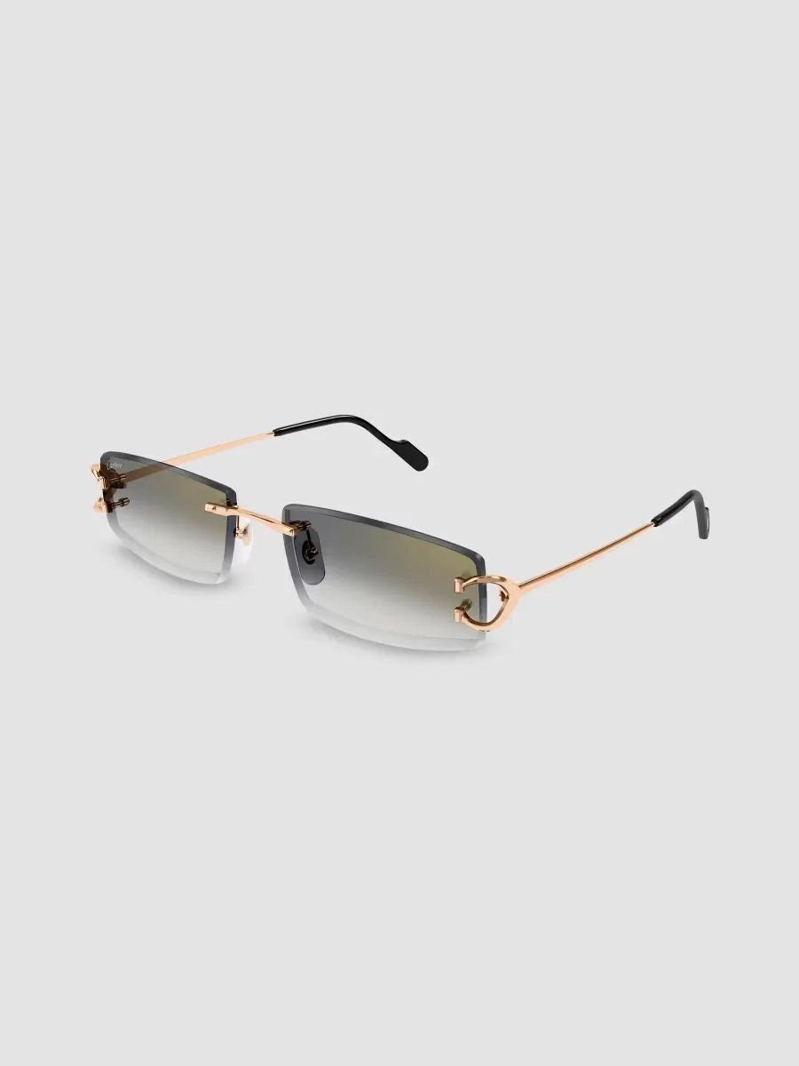 Motifs De Cartier 56MM Dcor C Classique Rose Gold-Plated Rectangular Sunglasses by Cartier's