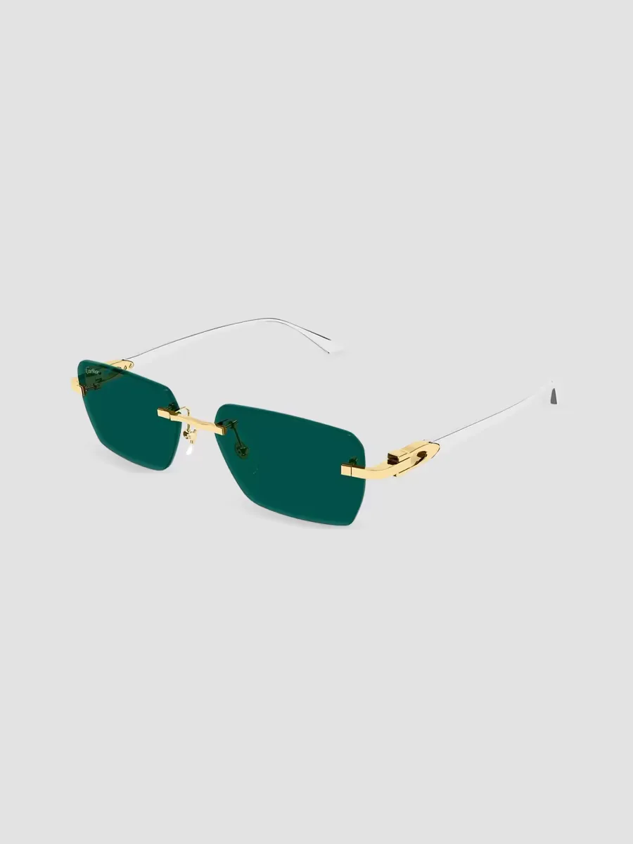 Motifs De Cartier Ct0660S Plated Titanium Rimless Rectangular Sunglasses by Cartier's