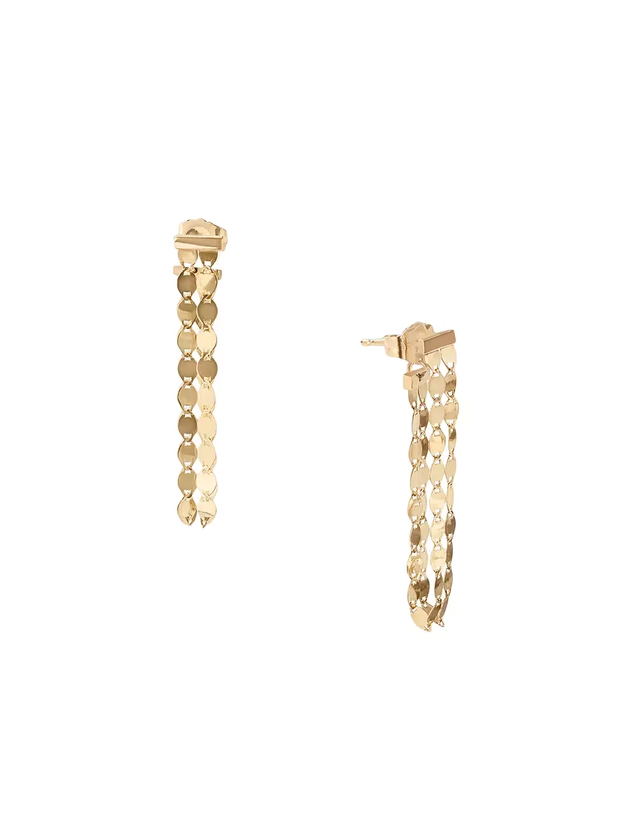 Twenty Vol. 1 Fringe Linear 14K Gold Drop Earrings by Lana