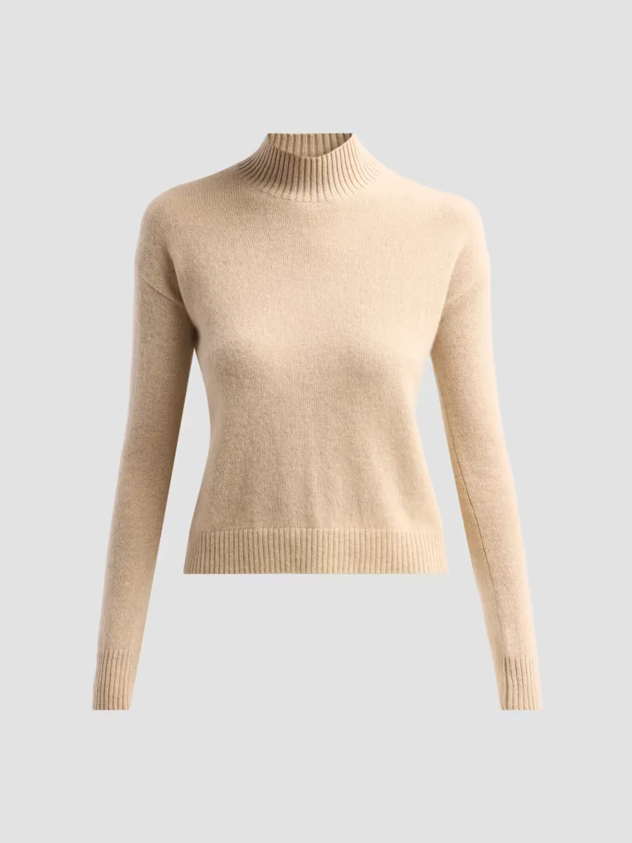 Basic Cashmere Mock Turtleneck Sweater