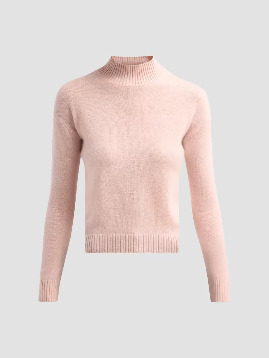 Basic Cashmere Mock Turtleneck Sweater