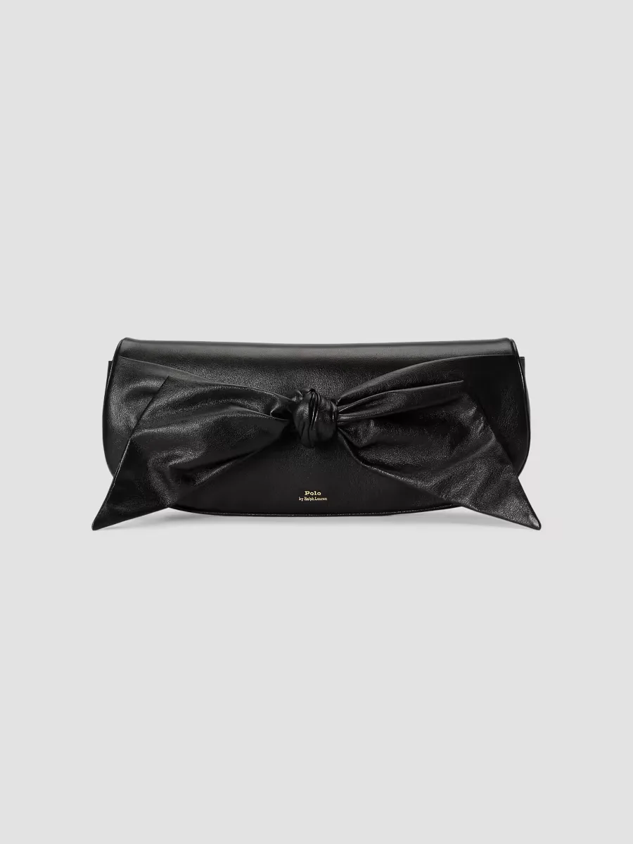 Bow Leather Clutch by Polo Ralph Lauren