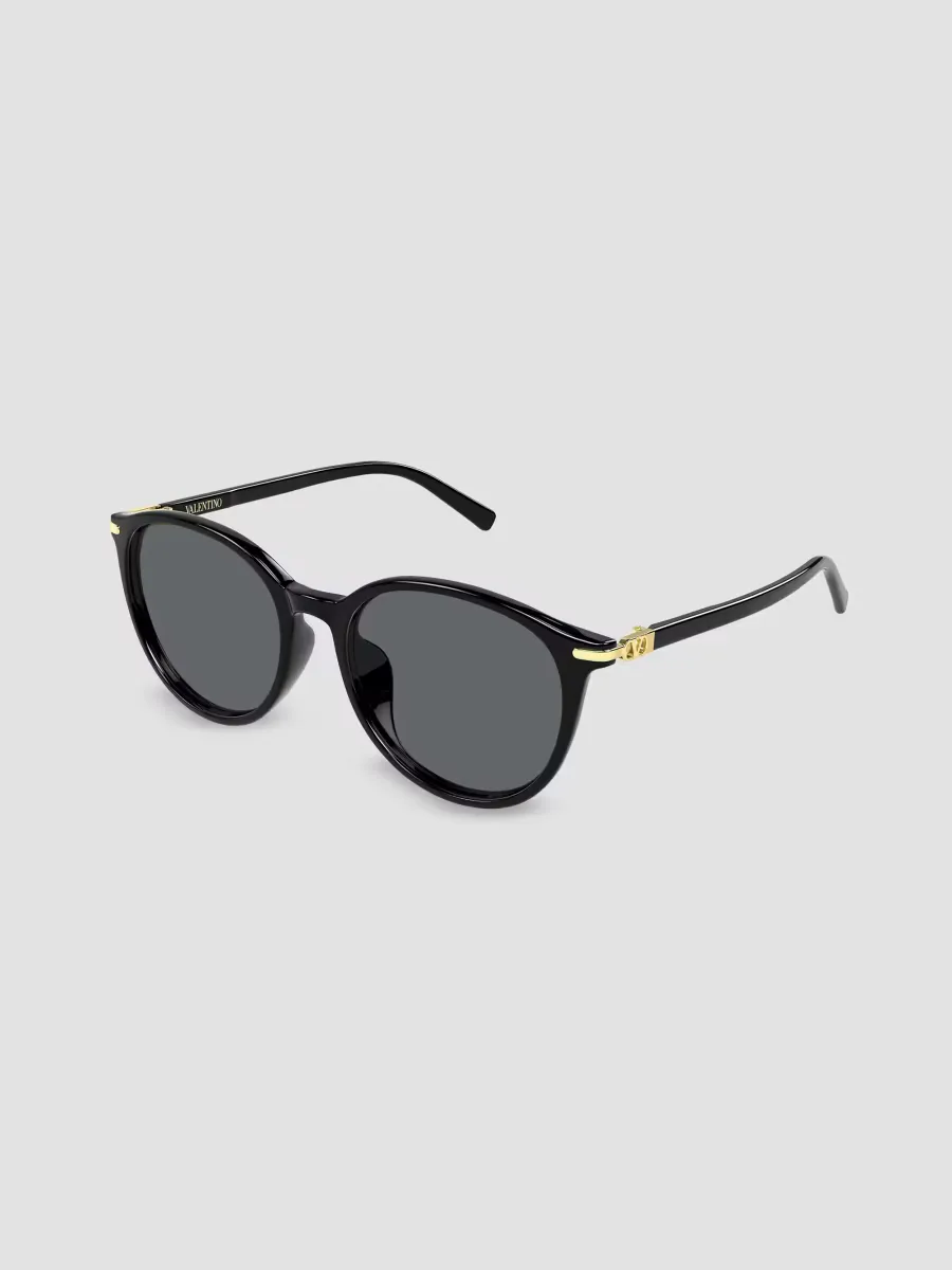 V Logo 56MM Round Sunglasses by Valentino