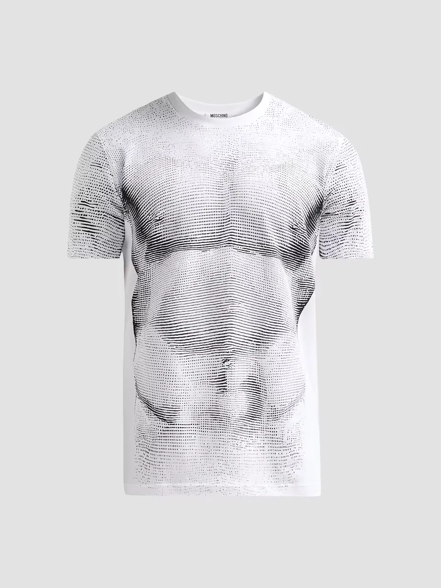 Abstract Print Cotton T-Shirt by Moschino