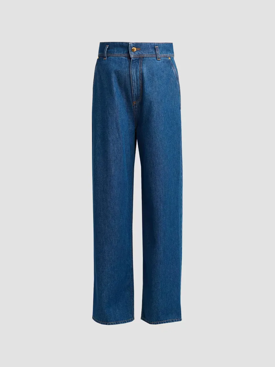 High-Waisted Wide-Leg Jeans by Alberta Ferretti