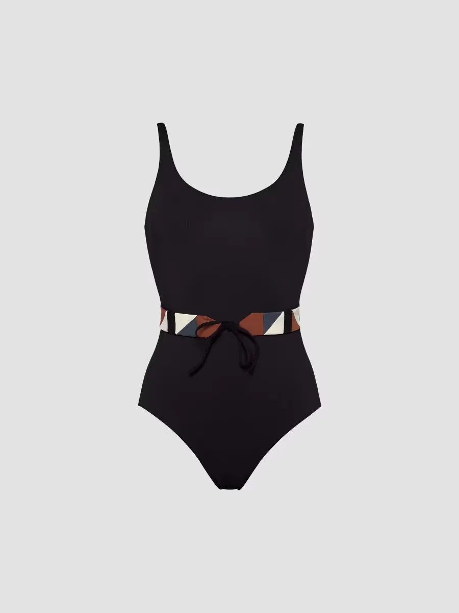 Damier Belted One-Piece Swimsuit by Eres