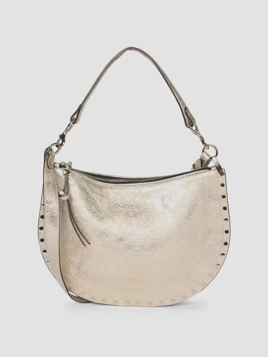 Oskan Metallic Leather Shoulder Bag by Isabel Marant