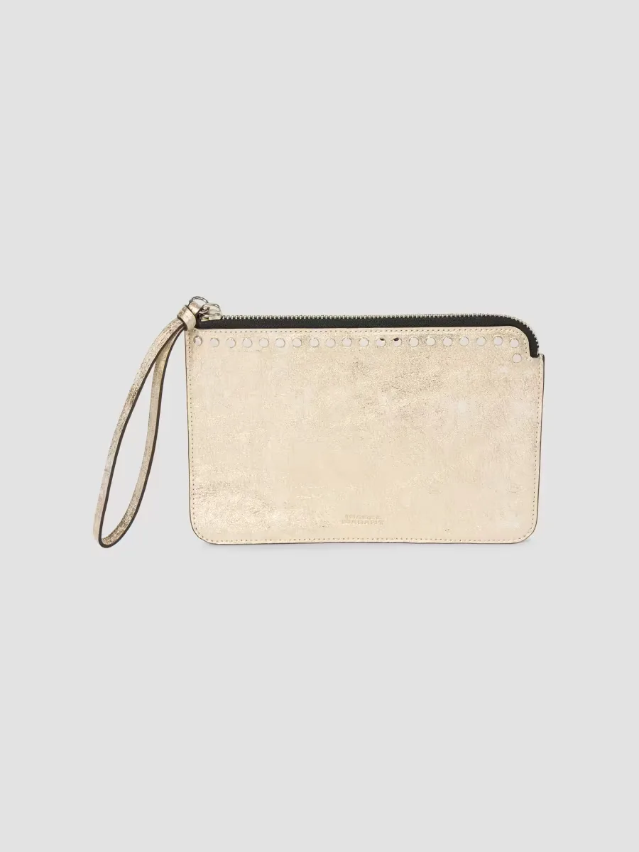 Metallic Leather Flat Pouch by Isabel Marant