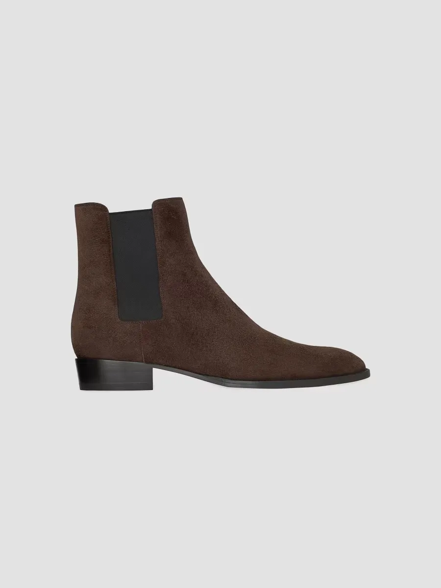 Wyatt Chelsea Boots in Suede by Saint Laurent