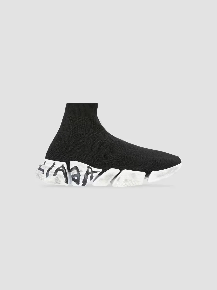 Speed 2.0 Graffiti Recycled Knit Sneakers by Balenciaga