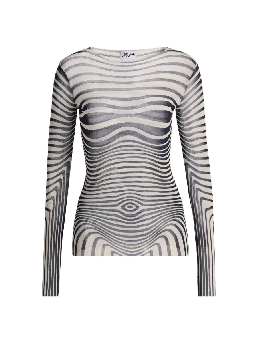 Striped Long-Sleeve Knit Top by Jean Paul Gaultier