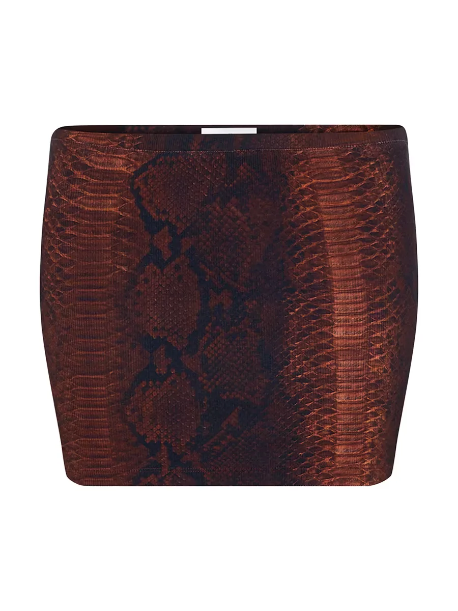 Python-Print Rib-Knit Stretch-Cotton Miniskirt by Jean Paul Gaultier