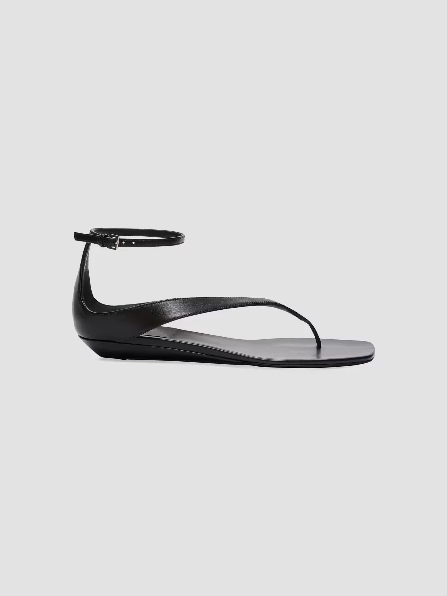 Zio Leather Flat Wedge Sandals