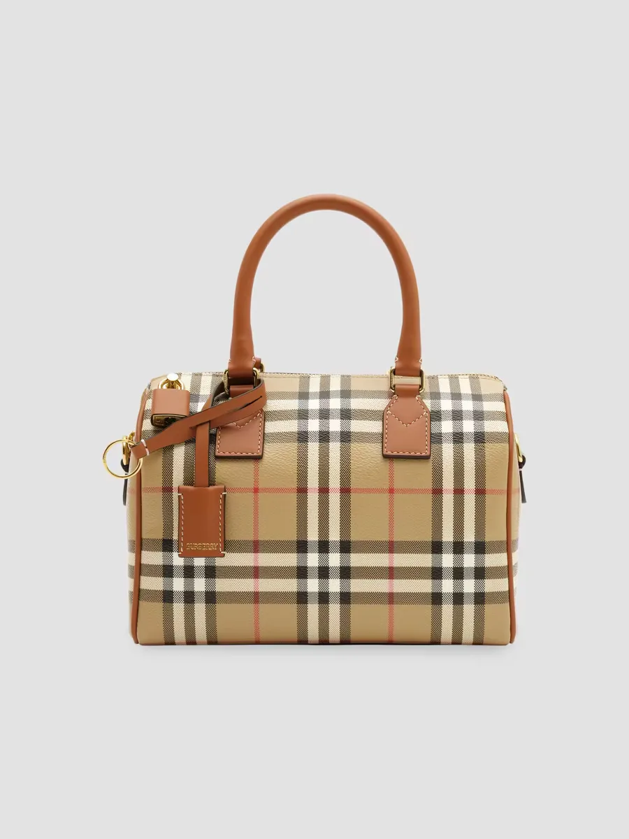 Small Check Canvas Bowling Bag by Burberry