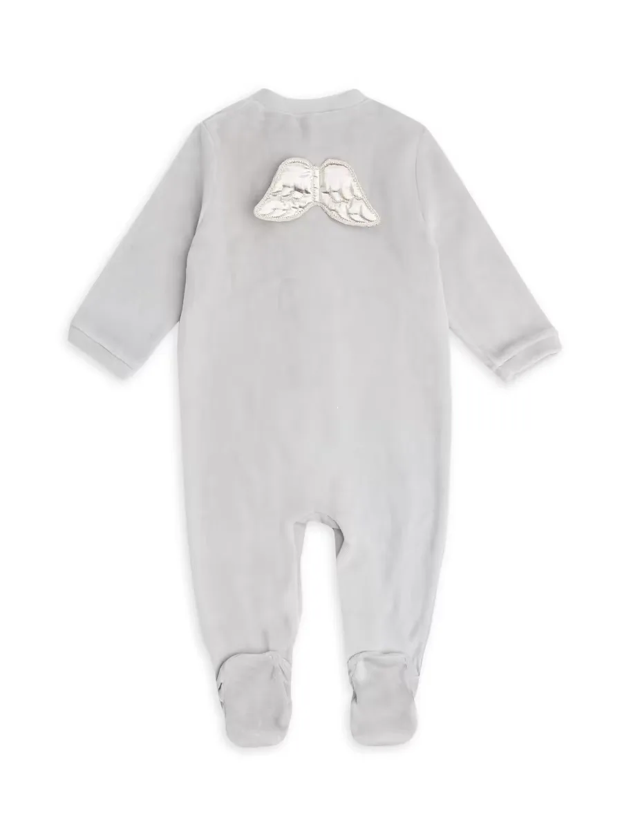 Velour Angel Wing Sleepsuit by Marie-Chantal