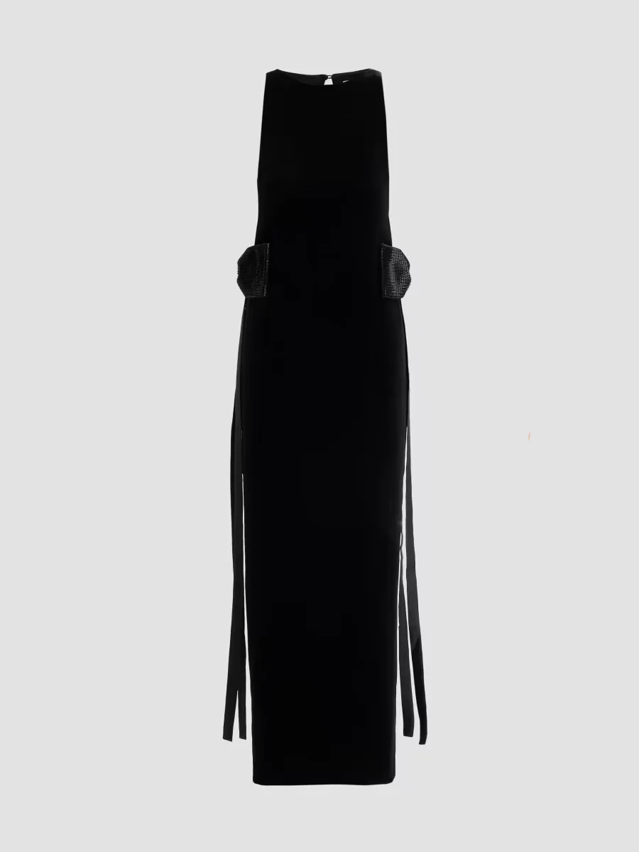 Bow-Sides Velvet Gown by Self Portrait