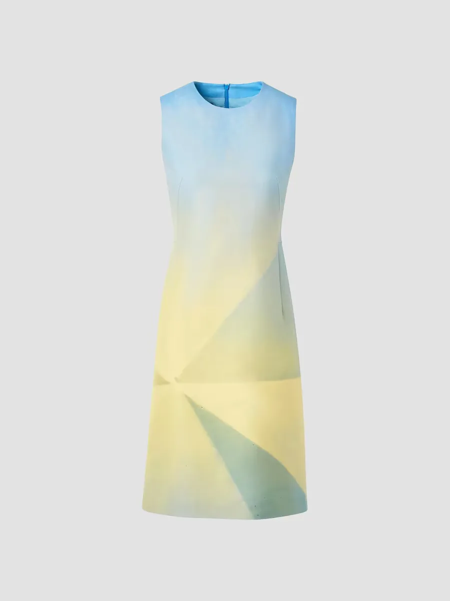 Sunbeam Print Cotton-Silk Blend Shift Dress by Akris