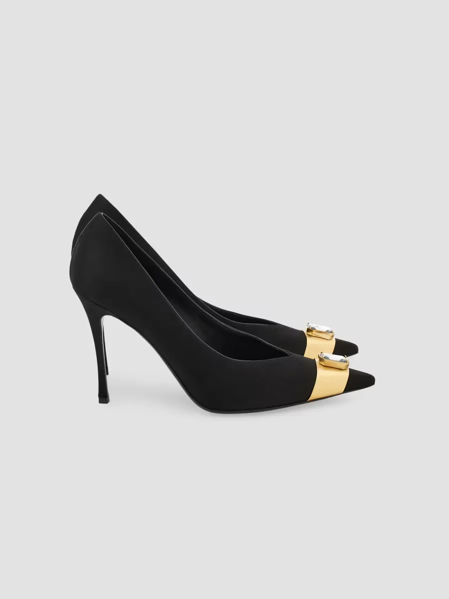 Dolie 95MM Crystal-Embellished Velvet Pumps by Ferragamo