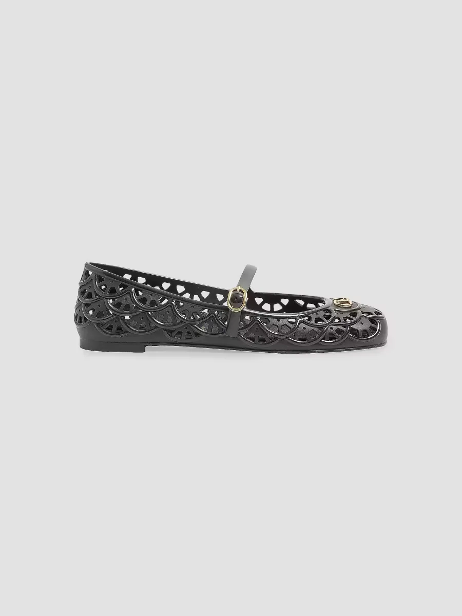 Ondette Rubber 5MM Ballerinas with Scallop Pattern by Valentino