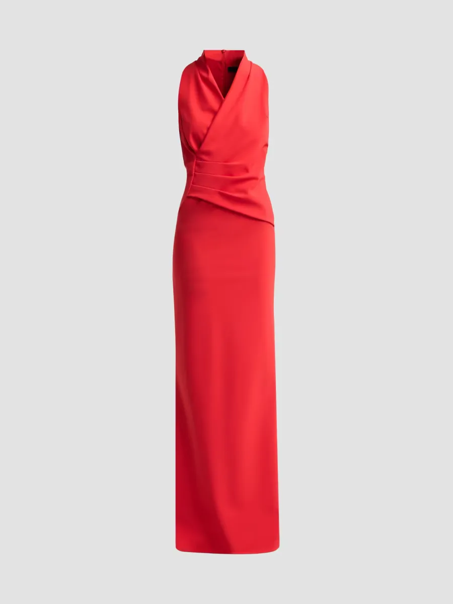 Medey Draped Jersey Surplice Gown