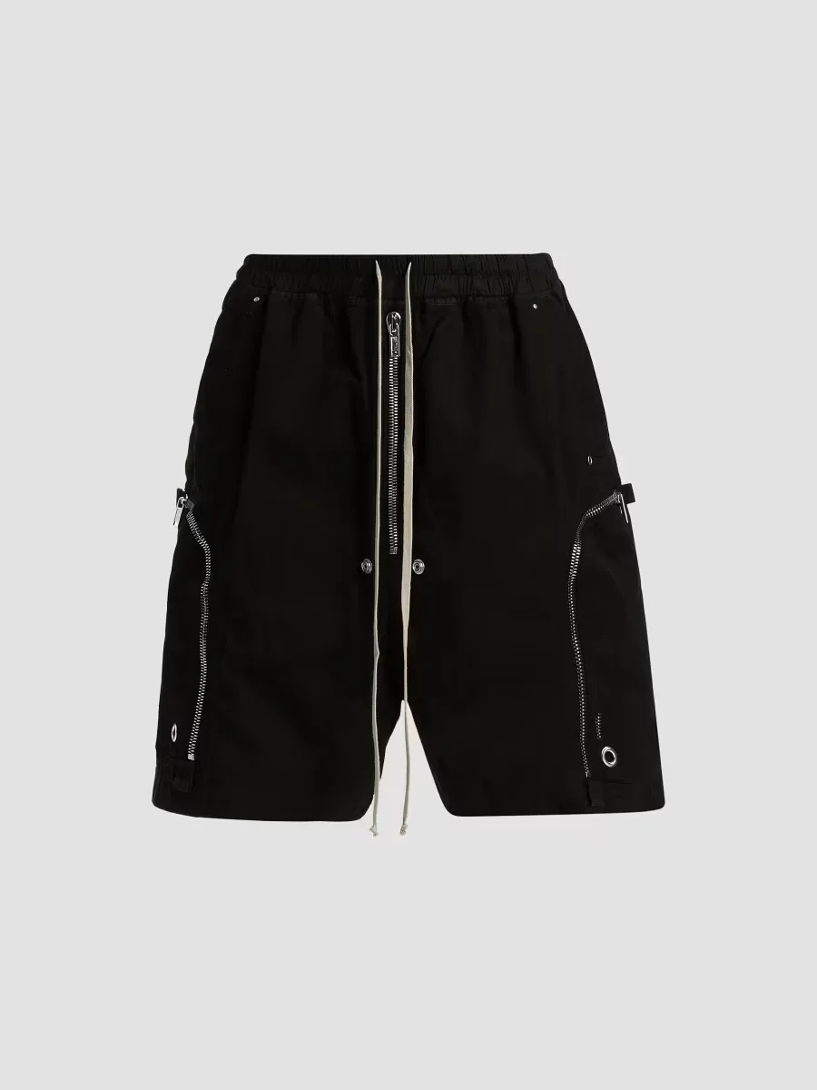 Drkshdw by Rick Owens Bauhaus Pods Drawstring Denim Shorts by Rick Owens